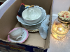 2 BOXES -MISC DISHES, COOKIE JAR - 2