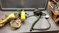 BREATHING MASK W/HARNESS + OXYGEN BOTTLE