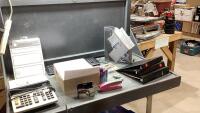 KEYBOARD,BINDERS, CALCULATOR, SALES BOOKS, ENVELOPES, STICK PINS