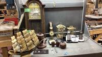 (2) ITEMS - 31 DAY WALL CLOCK + BOX WITH DECOR PIECES