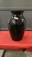 LARGE BLACK POTTERY VASE