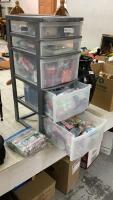 4-DRAWER PLASTIC ORGANIZER FILLED W/ CAKE DECORATING SUPPLIES