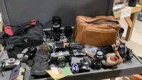 VINTAGE CAMERAS, EQUIPMENT + BAGS,