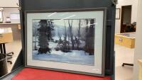 LARGE PICTURE OF INDIGENIOUS HORSEBACK RIDERS IN WINTER