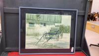 ANTIQUE WAGON PICTURE - METAL FRAME