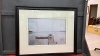 DOCK ON LAKE PICTURE. - WOOD FRAME