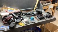 ASSORTED CAMERAS , ACCESSORIES , DVDS
