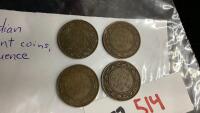 (4) CANADA ONE CENT COINS - 1917-1920