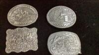 (4) HESSTON BELT BUCKLES - 1987-1990