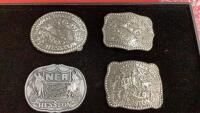 (4) HESSTON BELT BUCKLES