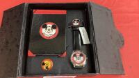 MICKEY MOUSE COLLECTORS BOX - WATCH, NOTEPAD, BUTTON