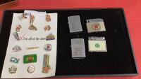CN & VIA RAIL LAPEL PINS (4) COLLECTIBLE LIGHTERS AND (2) POCKET WATCHES (NON-WORKING)
