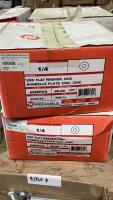 (2) BOXES OF FLAT WASHERS 1/4&rdquo;