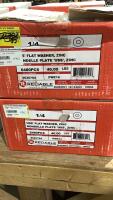 (2) BOXES OF FLAT ZINC 1/4&rdquo; WASHERS