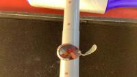 STERLING? RING W/ MARCASITE GARNET - NOT MARKED