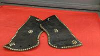 PAIR OF BLACK LEATHER TAPADERO'S