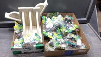 (2)BOXES - WOOD SHELF BRACKETS + BALLUSTER SWIVEL BASES + CONNECTORS