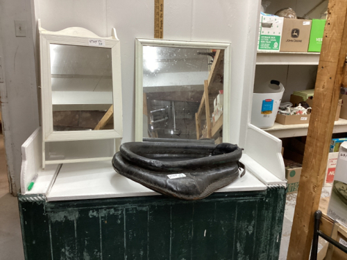 HORSE COLLAR, WALL CABINET WITH MIRROR