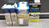 (4)BOXES EPOXY SHIELD CONCRETE ETCHING + (1) BOX WHEELER GLASS BEDDING
