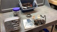 BRIGGS + STRATTON MUFFLER, WELDING GOGGLES, WELDER COUPLERS