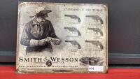 TIN SMITH & WESSON GUN SIGN