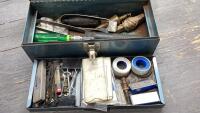 BEACH TOOLBOX WITH SOLDERING TOOLS , ALIGNMENT PIN, WELDING SUPPLY, PLUMB BOB