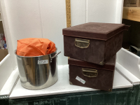 STORAGE BOXES, POT WITH DECOR