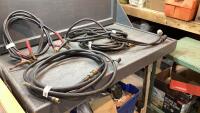 EXTENSION CORDS, BOOSTER CABLES, (2) PROPANE/NG HOSES