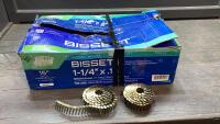 BISSET 1 1/4 X .120 SMOOTH SHANK ANGLE COIL ROOFING NAILS