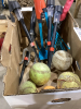 YARD TOOLS, SOLAR LIGHTS, SPORTS BALLS,