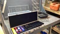 TOTE WITH RACKS, PARTIAL POKER SET