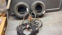 STOCK TANK HEATER W/CAGE + 2 SMALL TIRES
