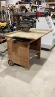 SEARS CRAFTSMAN 10" RADIAL TABLE SAW ON ROLLING WOOD STAND