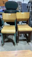 (11) WOOD STACKING CHAIRS