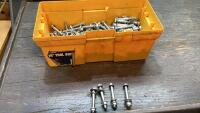 YELLOW TOOLBOX WITH BOLTS WITH WASHERS + NUTS