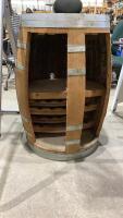 WHISKEY BARREL CONVERTED TO WINE CABINET