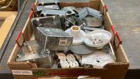 BOX WITH ELECTRICAL BOXES, OUTLETS, PLASTIC SOCKETS