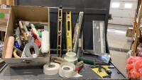 BOX OF DRYWALL & PAINTING SUPPLIES