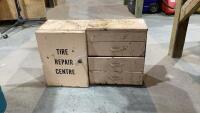 "TIRE REPAIR SHOP" METAL STORAGE CABINET