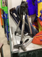 2 BOXES - CAMERA TRIPODS, AND LIFEJACKETS