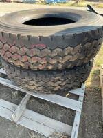 Stack of two Bridgestone transport tires