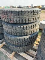 Stack of four Michelin transport tires