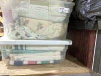 SHELF 7 - LARGE ASSORTMENT OF BEDDING + TOWEL