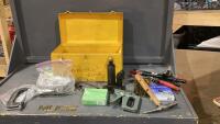 YELLOW TOOLBOX W/ MISC SHOP ITEMS