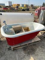 Cast bath tub with Updated showerhead and knobs