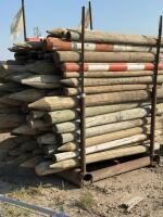 Used fence post and steel rack