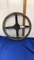 ANTIQUE WOOD STEERING WHEEL