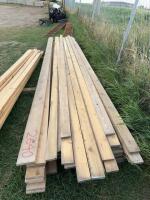 Bundle of one by six and one by four strapping