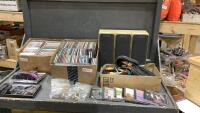 (2) BOXES OF CD'S, SPEAKER, MISC CORDS