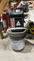 (1) 5-GALLON PAIL GREASE, (1) 1-GALLON MOTOR OIL